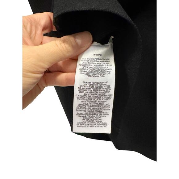 Herve Leger Mesh Sleeve Intarsia Bodycon Mini Dress Black Size L NWT Cocktail - Picture 3 of 8